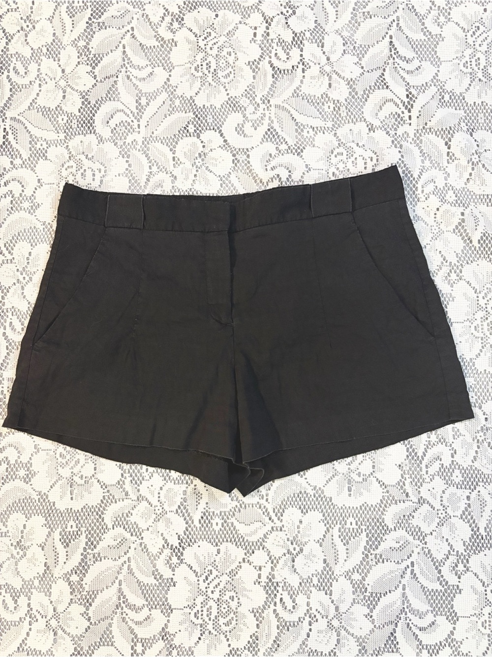 Theory Roushy Linen Blend Tailored Dress Shorts